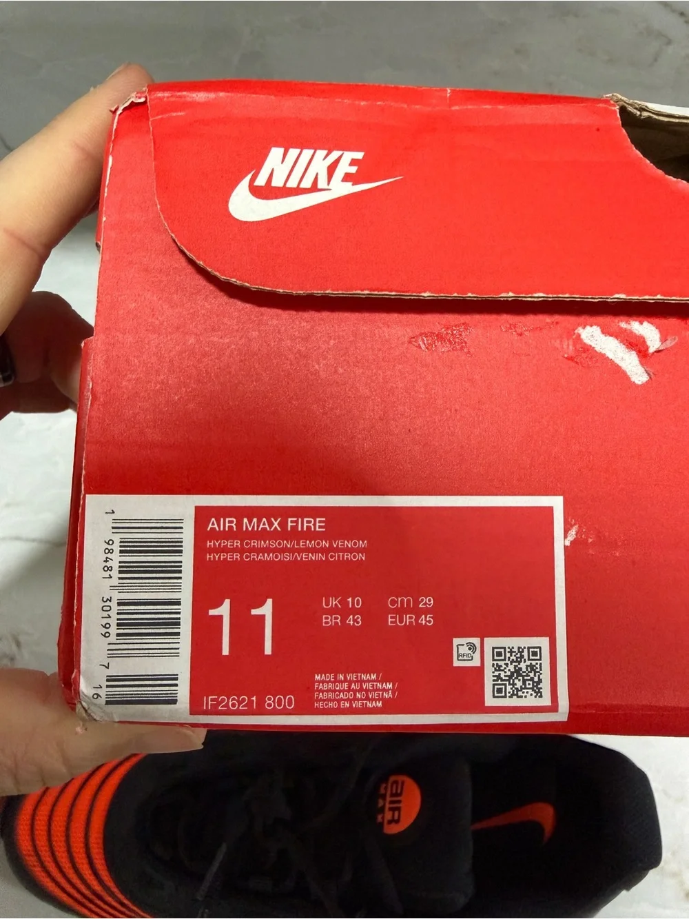 Nike Black and Neon Orange Swoosh Running Sneakers